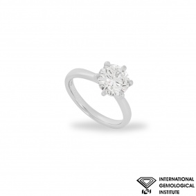 Platinum Round Brilliant Cut Lab Grown Diamond Ring 2.15ct F/VVS2